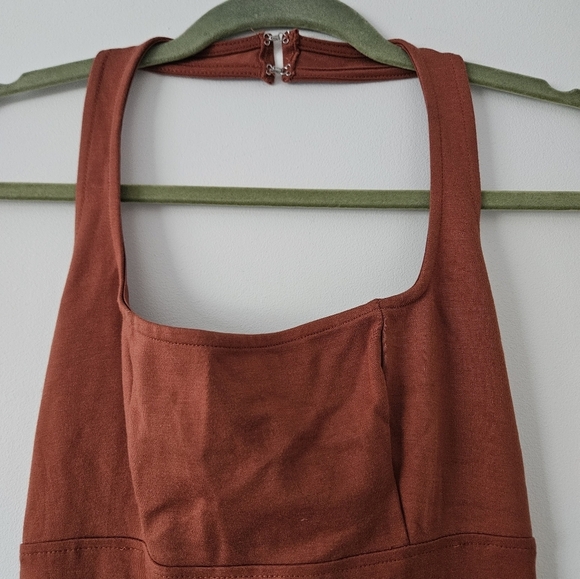 12th Tribe Orange Sheath Halter Dress - Picture 3 of 5